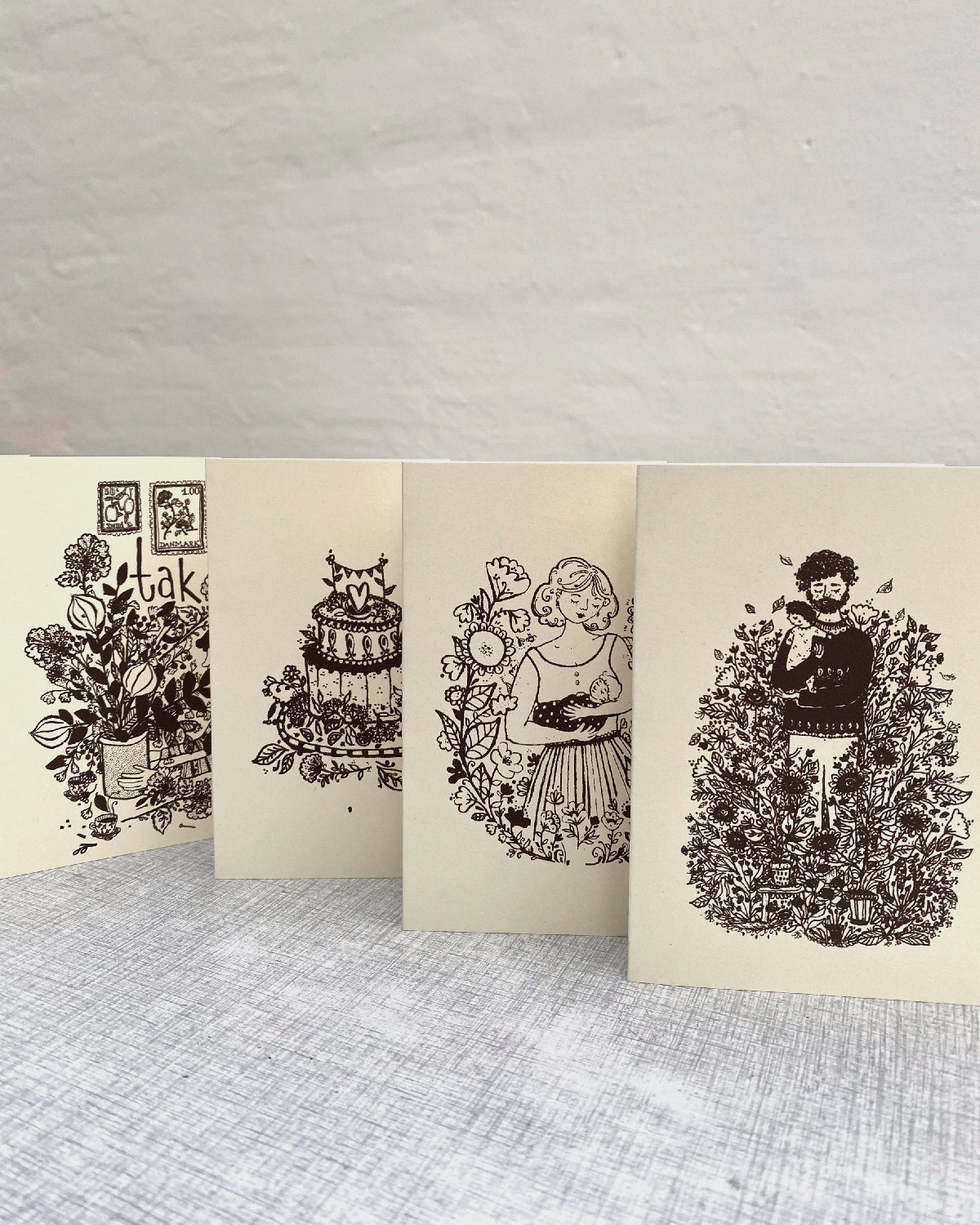 GRATEFUL ~ pack of 4 greeting cards