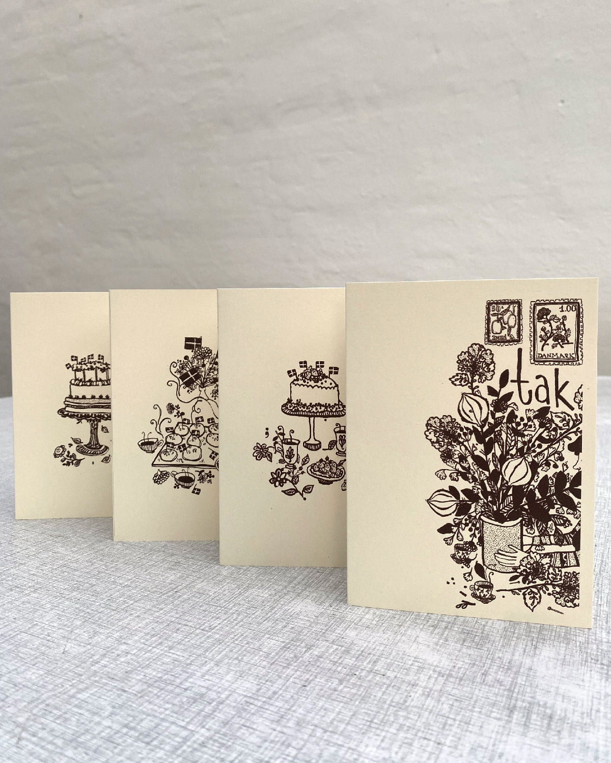BIRTHDAY ~ pack of 4 greeting cards