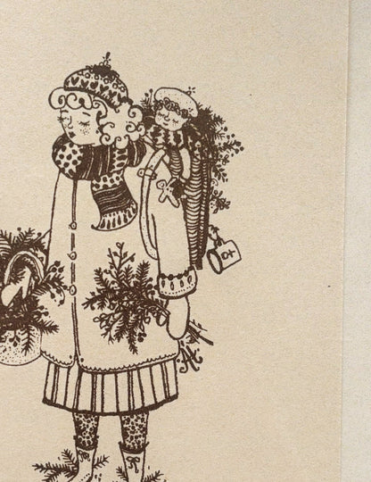 "AT SAMLE GRAN & BÆR" ~ A6 christmas greeting card