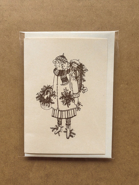 "AT SAMLE GRAN & BÆR" ~ A6 christmas greeting card