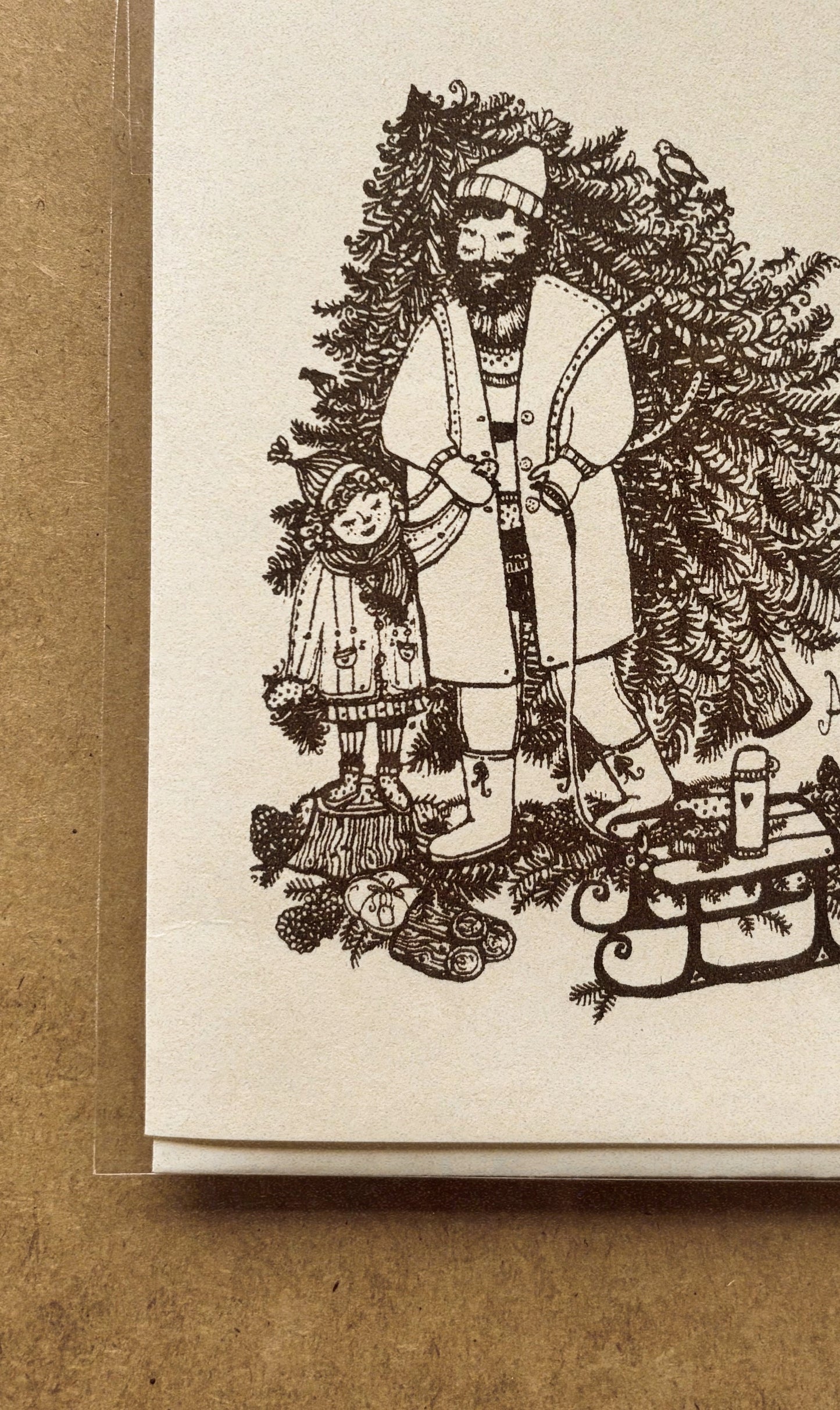 "AT FÆLDE ET JULETRÆ" ~ A6 christmas greeting card