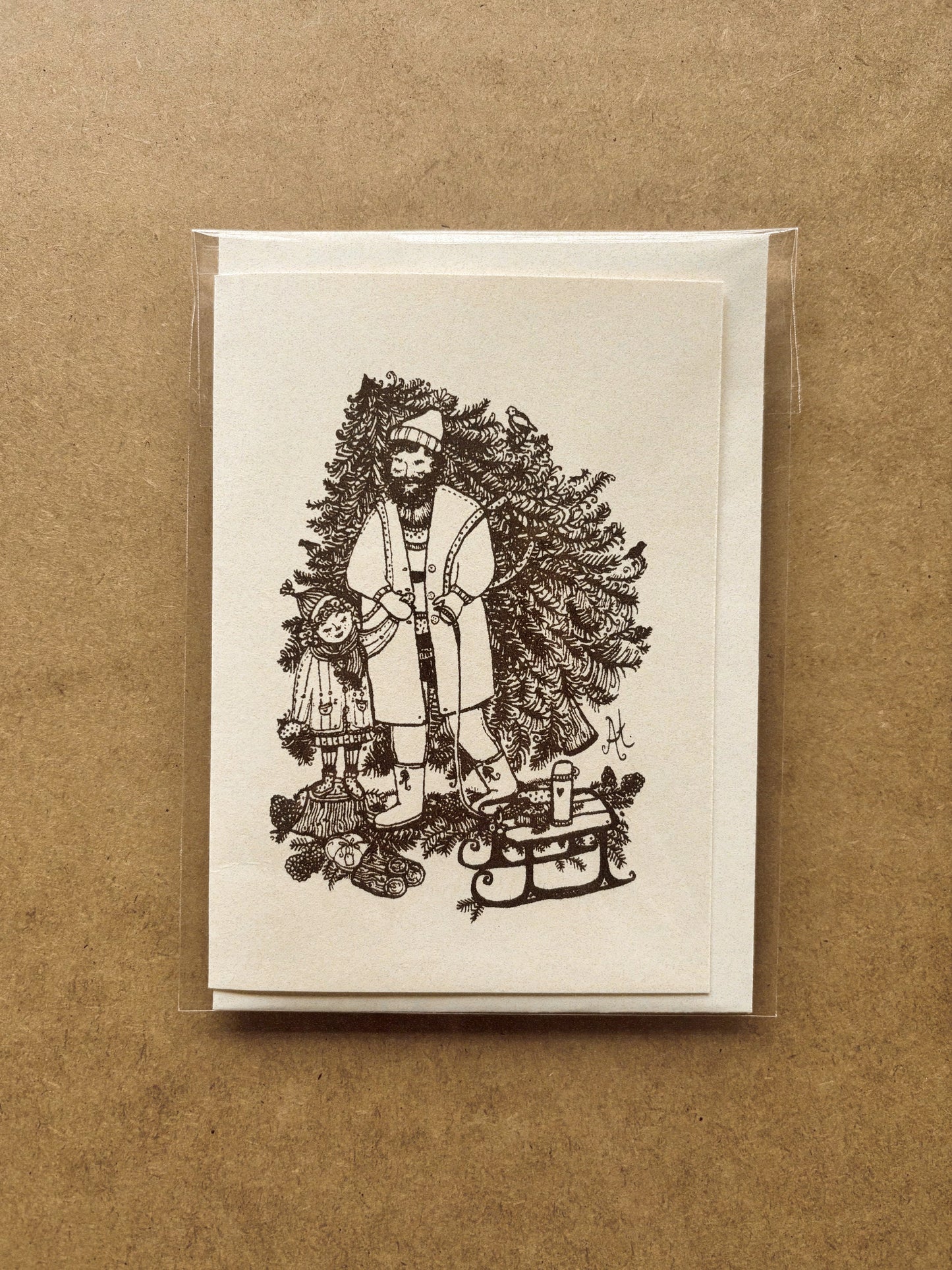 "AT FÆLDE ET JULETRÆ" ~ A6 christmas greeting card