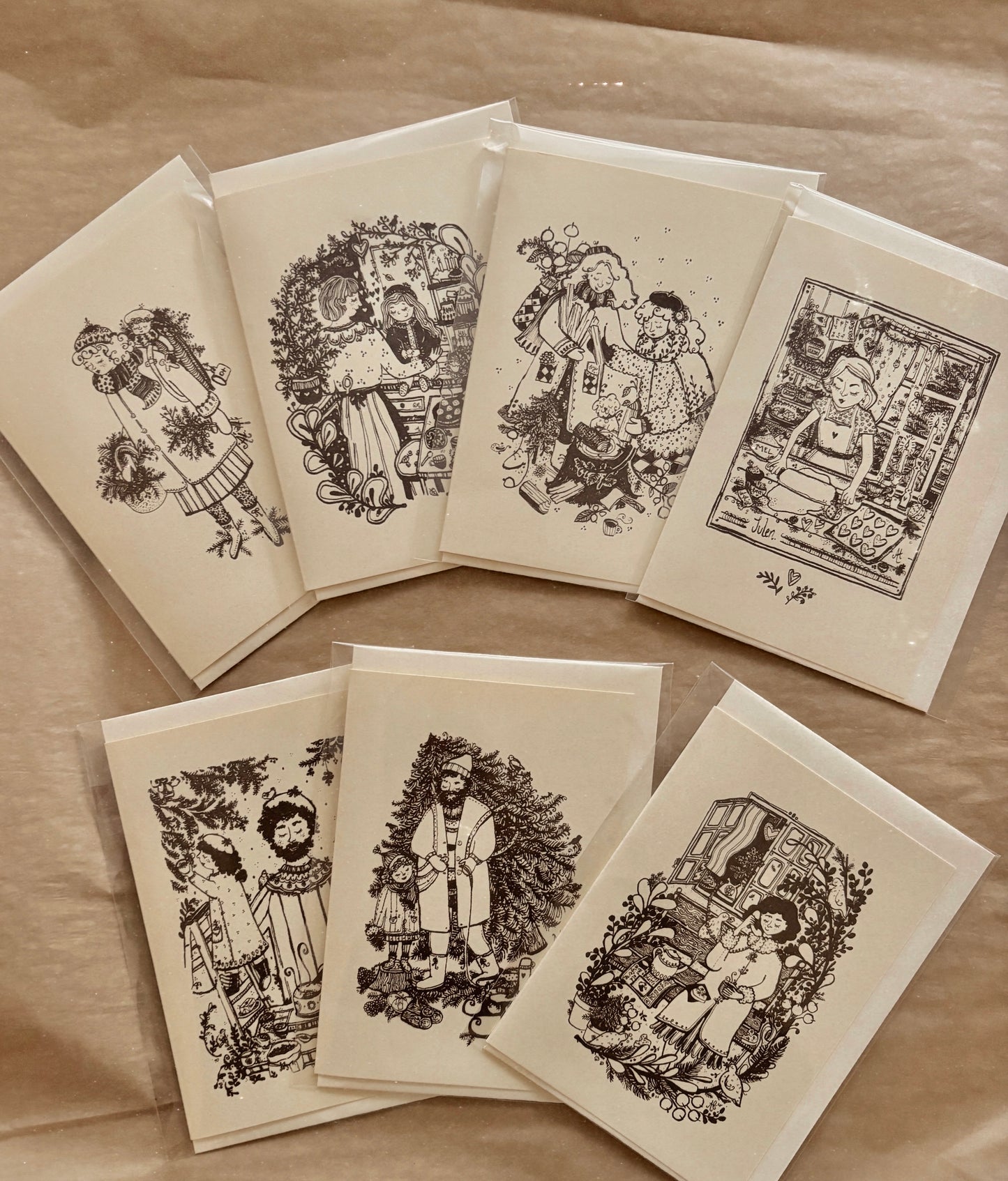 "AT SAMLE GRAN & BÆR" ~ A6 christmas greeting card